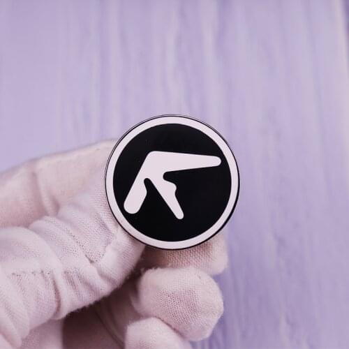 Aphex Twin Logo Black And White Pin Richard James Music Band Badge