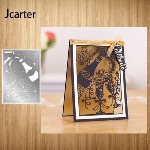 Red Wine Glass Background Metal Cutting Dies Shape Scrapbooking Craft Die Cut Stencil Card Make Mould Sheet Decoration Design