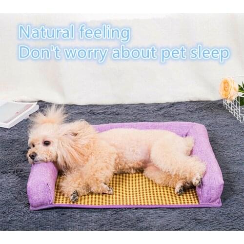 Summer Dog Cat Cushion Pet Mats Mat Blanket Matress for Small Medium Large Dogs Bed Soft Puppy Sleep Bed Kennel Cool Bamboo