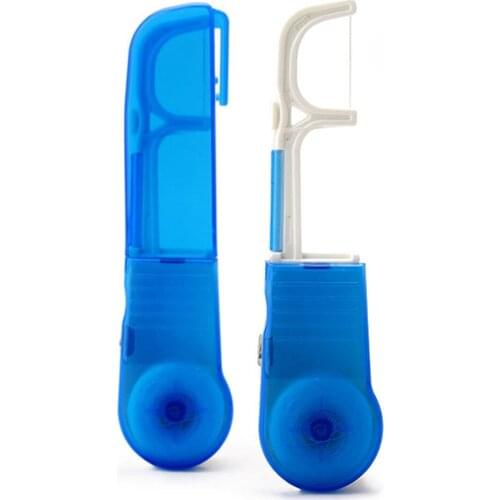 Interdental Brush Floss Holder Floss Wand Clamps + 30 Meters Coil, Blue