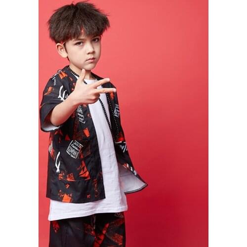 2020 Children Hip Hop Street Dance Costumes Boys Street Outfits Jazz Dance Kids Ballroom Clothes Hiphop Performance Wear JL1172