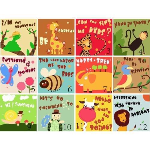 Cartoon Animals DIY Painting By Numbers For Christmas Gift coloring By Numbers Hand Painted Draw on Canvas Unique Gift For Child