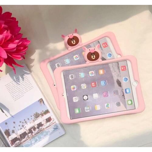 Cute Pink Pig Bear Kids Soft Silicon Tablet Shell for Huawei Mediapad M6 8.4" Case 2019 VRD-W09 VRD-AL09 Stand Cover Funda+pen