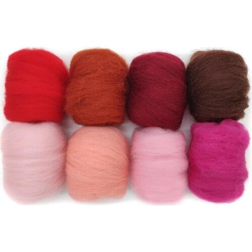 80g (8 Colorsx10g)Merino Wool Roving for Needle Felting Kit, 100% Pure Felting Wool, Soft Delicate, Can Touch the Skin (No. 13)
