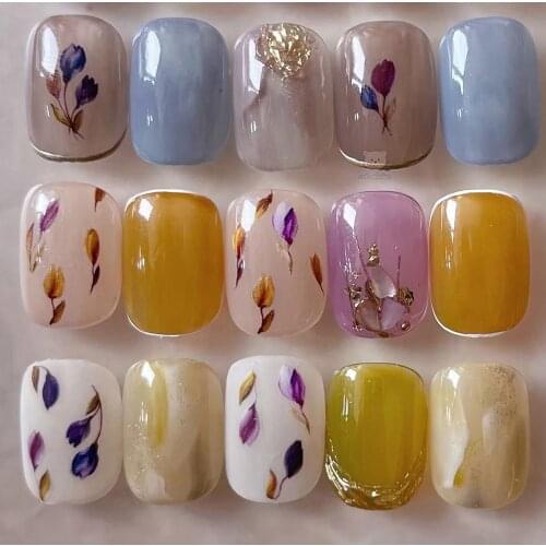 2021 New 3D Nail Art Stickers Bohemia Purple Flowers Image Nails Stickers for Nails Sticker Decorations Manicure Z0439