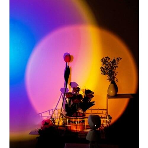 NEW Robot Rainbow SunSet Red Projection Night Lamp For Background Decoration Night Light Floor Wall Lamp Projectior
