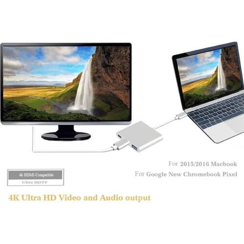 4K USB 3.1 Type C to HDMI-compatible Converter USBC HUB Adapter Type-C Extender 4K for Macbook for Chromebook Pixel TV Displayer