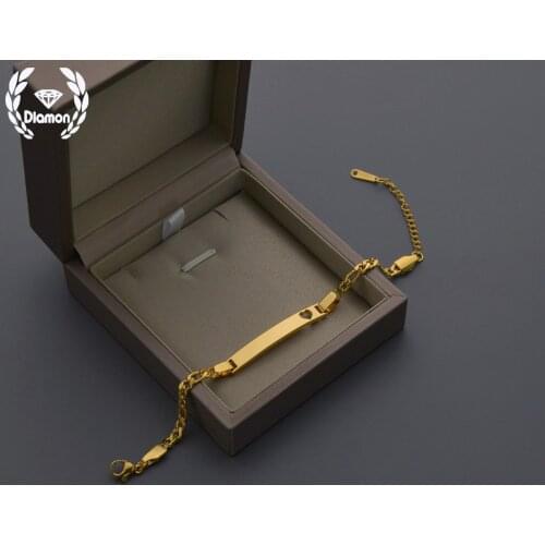 Personalize Custom Name Fashion Bar Chain Bracelet Heart Stainless Steel Engraving Letter Buckle For Women Friendship Gift