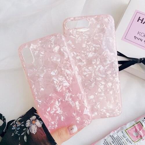 Translucent Pink Phone Case for iPhone XR Cases iPhone XS 12 Pro Max 7 8 12 Plus XS 11 Pearl Gloss Cover for iPhone Max Case