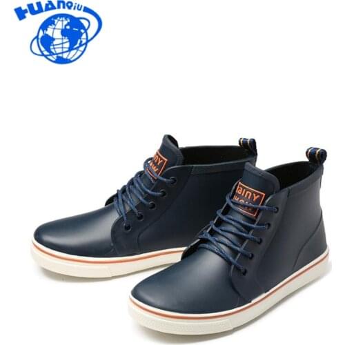 HUANQIU 2018 Rainboots Slip Water Shoes Fishing Boots Short Rubber Rain Boots Man Bot Garden Boots Men Lovers Shoes Wyq160