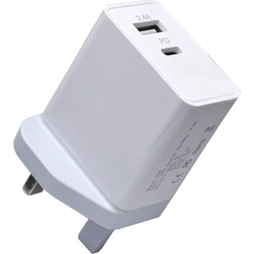 SOONHUA Portable Dual port USB PD Charger Type-C Power Delivery Quick Charge 3.0 Adapter Fast Charge Travel Wall Charger