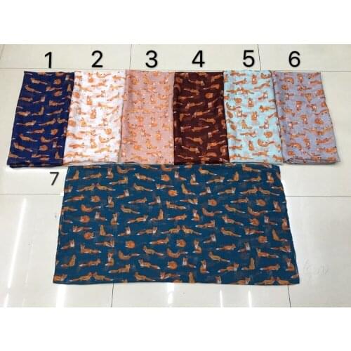 2018 New Fashion Small Cute Fox Pattern Scarf Women Animal Scarves And Shawl Wrap Hija Wholesale 100pcs/lot Free Shipping