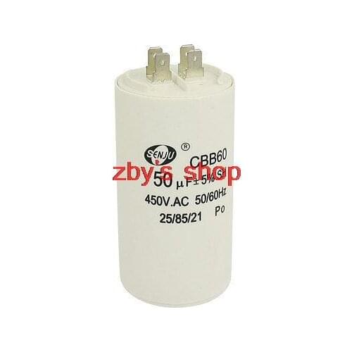 Washers CBB60 AC 450V 50uF Polypropylene Film Motor Run Starting Capacitor