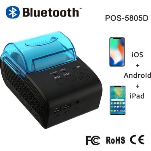Thermal Receipt Printer Bluetooth Ticker Printer Portable Mini Thermal Printer For Mobile Phone Android iOS Windows 58mm