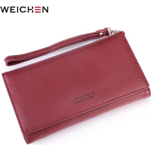 WEICHEN Large Capacity Women Clutch Purse Card Holder Female Wallet Wasitband Bags Money Woman Purses Ladies Long Wallets