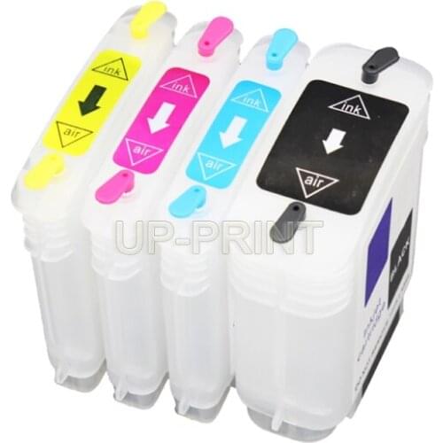 UP 1set refill Ink cartridge with High Quality chip compatible for HP10 11 1000 2000 CP1700 2600 Design100 plus110