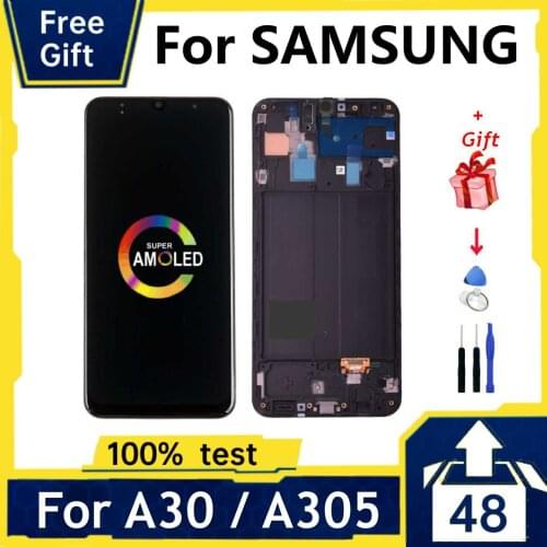 Original Super Amoled For Samsung GALAXY A30 A305/DS A305F A305FD A305A LCD Display Screen Digitizer Assembly For A30 A305F LCD