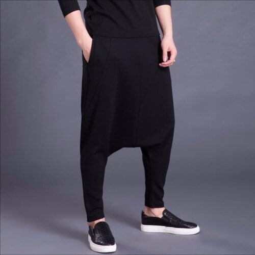 S-5xl Winter New Tide Trousers Men Casual Large Size Loose Hanging Flying Pants Hairstylist Fashion Harem Pants Singer Costumes