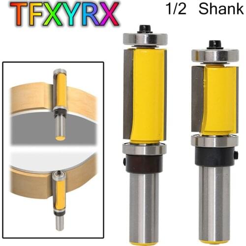 1/2pcs 1/2 Inch Shank Flush Trim Router Bit Top&Bottom Bearing Milling Cutter for Wood Woodworking Cutting Tool