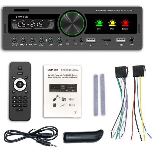 12V Car Stereo MP3 Player Car Radio Stereo USB BT AUX-in Music Player with Mic Alcohol Testing Function