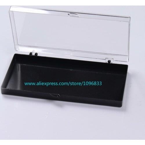 25pcs/Lot Black Packing Box Transparent Cover Empty Plastic False Eyelashes Storage Box Grafted Lashes Package Container