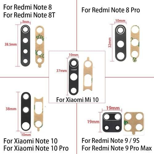 50Pcs . Rear Back Camera Lens Glass Replacement For Xiaomi Mi 11 Mi 10 10T Pro Mi10 Lite Mi 10T Redmi 9C Note 7 8 9S 9 Pro Max