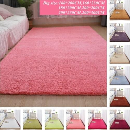 Large Size Newest Nordic Fluffy Carpet Rugs for Bedroom Living Room Rectangle Plush Anti-slip Soft Carpet Children Rug 8 Colors