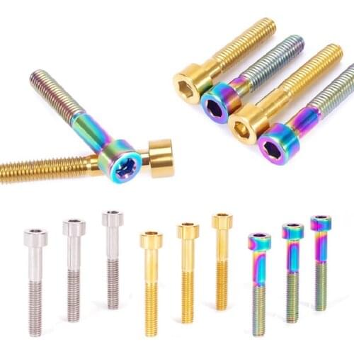 10pcs titanium bolts M6 X30/35/40/45/50/65mm bicycle accessories stigma inner hexagon DIN912