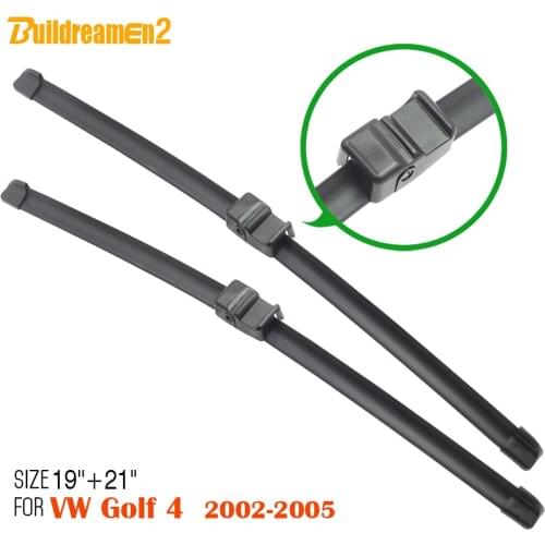 Buildreamen2 2Pcs Auto Soft Rubber Wiper Blades For VW Golf 4 2002-2005 Car Window Windshield Wiper Blade