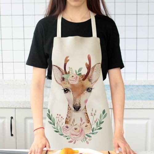 Animal flower branch pattern kitchen accessories cooking accessories Kitchen apron Women kitchen apron Men kitchen apron
