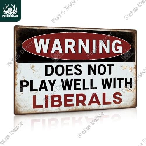 Putuo Decor Aluminum Sign Fun Warning Vintage Sign Plaque Metal Poster Wall Art Room Decor for Man Cave Garage Wall Decoration