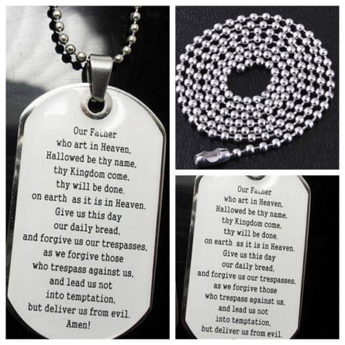 Cheap bible text dog tag necklace custom high quality prayer Bible pendant necklace dog tag