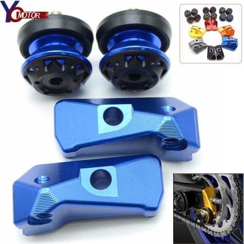 For YAMAHA YZF R3 YZF-R3 2015-2017 Motorcycle Tensioners rear axle spindle chain adjuster Chain Tensioner 8mm Swingarm Sliders