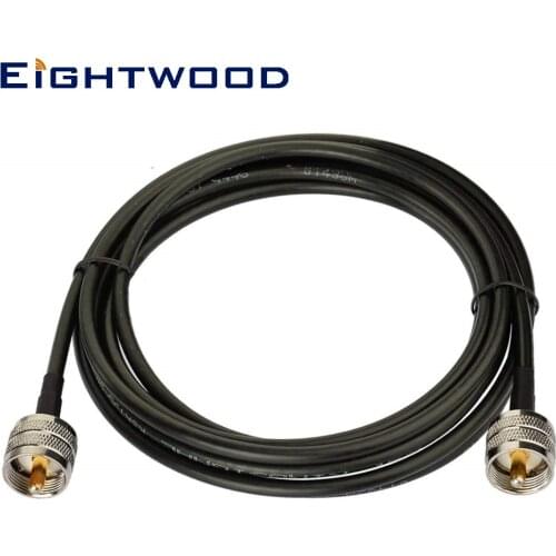 Eightwood VHF UHF PL-259 Male to Male RG58 Cable Compatible with Car CB Ham Two Way Amateur Mobile Radio Marine Boat AIS Antenna