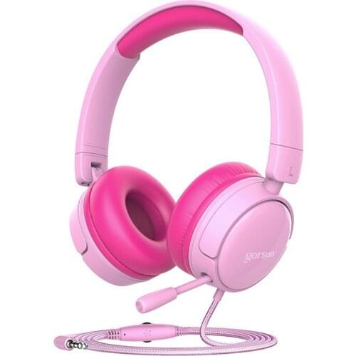 Headset Headset Wired with Controller Children 85dB Cute Cat Ears Macaron Music Student Folding Headset school supplies