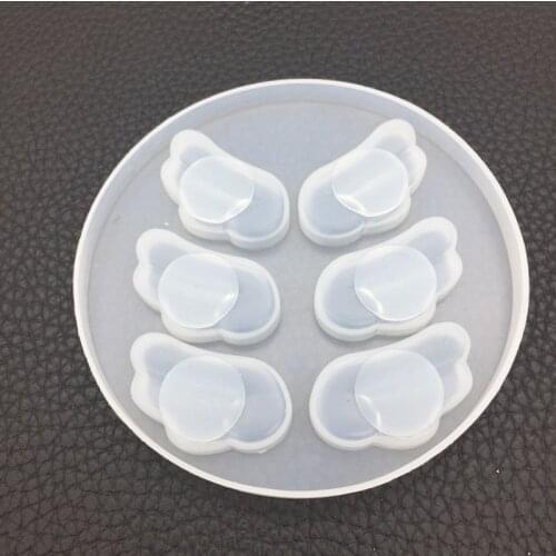 Crystal Epoxy semi-dimensional wing silicone mold diy jewelry 6 grid angel wing ornaments making mold-shaped mirror resin mold