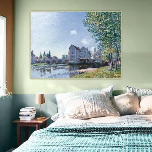 Morning Effect by Alfred Sisley Canvas Oil Painting Aesthetics Picture Artwork Backdrop Wall Hanging Decor Home Decoration