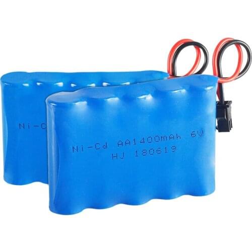 Hot Sale 2pcs 6V 1400mAh Ni-Cd AA Battery Pack Rechargeable For Remote Control Electric Car Toys SM-2P Plug Nicd 6V Volt Battery