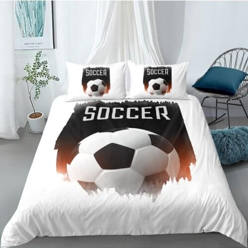 3D Football Design Duvet Cover Sets Bedding Sets Comforter Cases Pillow Covers Double Single Full Twin Size White Bedding Sets