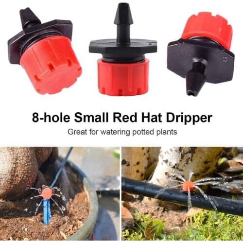 Red Micro-Irrigation Garden Flower 8 Holes Saving Water Twisting Tool Closed Flow Irrigation Nozzle Adjusted By Dripper Q2B7
