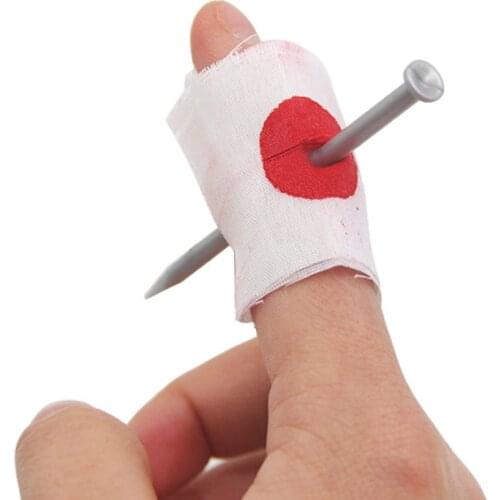 Halloween Creative Funny Props Finger Wear Nail Telling Stories Halloween Action Figure Fake Blood Novelty Spoof Prank Joke Toy