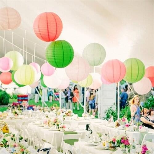 Round Chinese Paper Lantern Birthday Wedding Party decor gift craft DIY lampion white hanging lantern ball party supplies