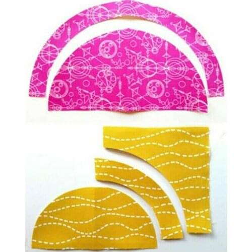 Arcs & Fans Quilt Circle Cutter Ruler,Multifunctional Arc Cutting Patchwork Ruler DIY Tools with Double Colored Lines for E56C