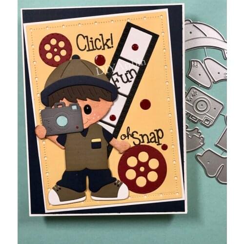 Boy camera cutting dies for brithday wishs Metal Fustelle Metalliche Per Scrapbooking Die Cuts For Paper Crafting