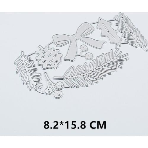 2021 New Christmas Leaves Cutting Dies DIY Scrapbooking Embossing Paper Photo Frame Stamps Crafts Template Mould Stencils