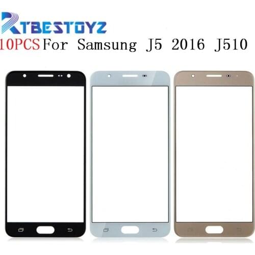 RTBESTOYZ 10pcs/Lot Front Outer Glass Lens For Samsung Galaxy J5 2016 J510F J510M Touch Screen Panel Replacement
