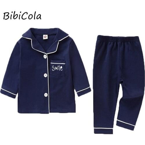 2021 new childrens pajamas spring and autumn long-sleeved cardigan for boys and girls childrens baby comfortable home clothes