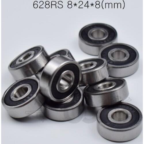 628RS 8*24*8(mm) 10pieces bearing Rubber sealed ABEC-5 chrome steel miniature bearings hardware Transmission Parts
