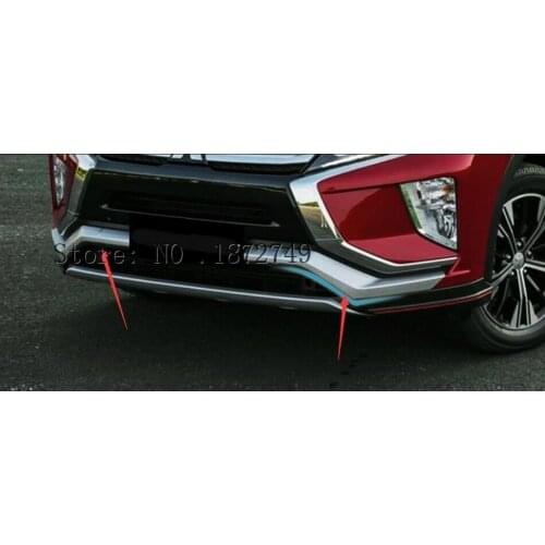 For Mitsubishi Eclipse Cross 2018 ABS Matte Front Bumper Skid Molding Cover Trim 2pcs Car Styling