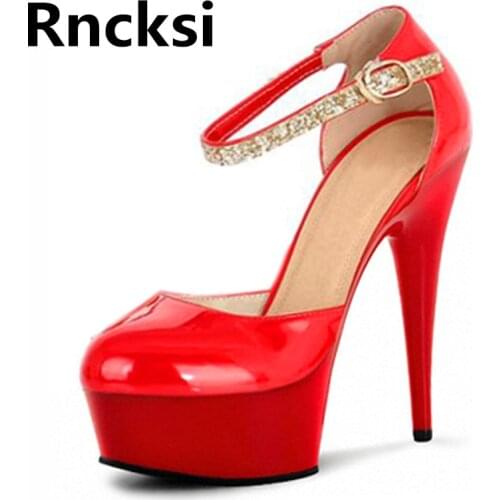 Rncksi 15cm High Heels Girl Wedding Dress Pumps Womens Night Club Party Queen Pole Dance Pumps Shoes 5cm Platform Pumps